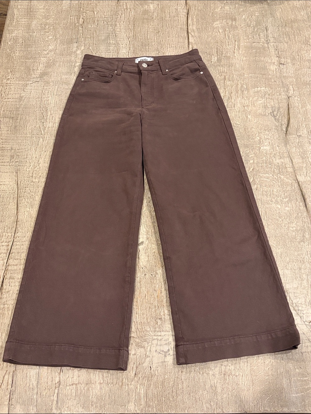 PAIGE Wide-Leg Jeans in Chocolate Brown